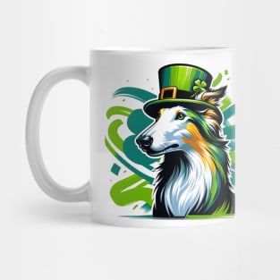 Borzoi Dog Celebrates Saint Patrick's Day Elegantly Mug